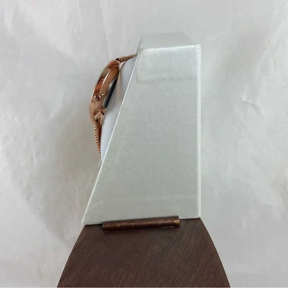 Jessica Simpson Rose Gold Watch 36mm Crystal Encrusted Adjustable Mesh Band NEW - Picture 7 of 10